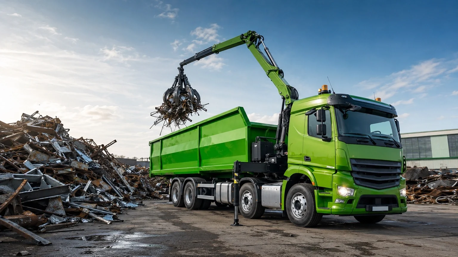 Schrottabholung mit LKW – kostenlose Abholung für Privat und Gewerbe