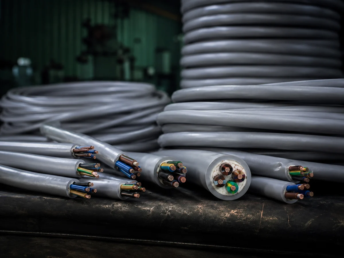 NYM Installationskabel und Stromkabel als Kabelschrott mit Kupferleitern