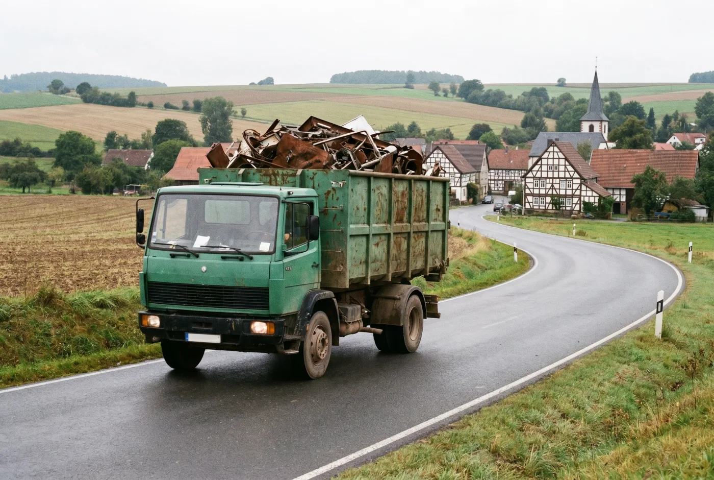 Unterwegs in der Region – Schrotthandel Richter auf dem Weg zur Abholung