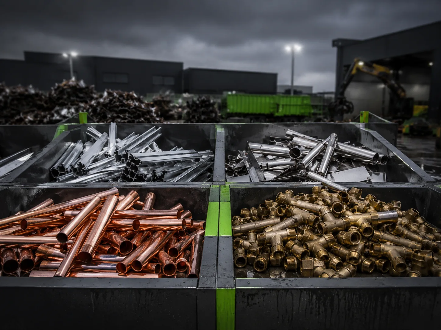 Metallankauf mit sortiertem Metallschrott und Buntmetallen