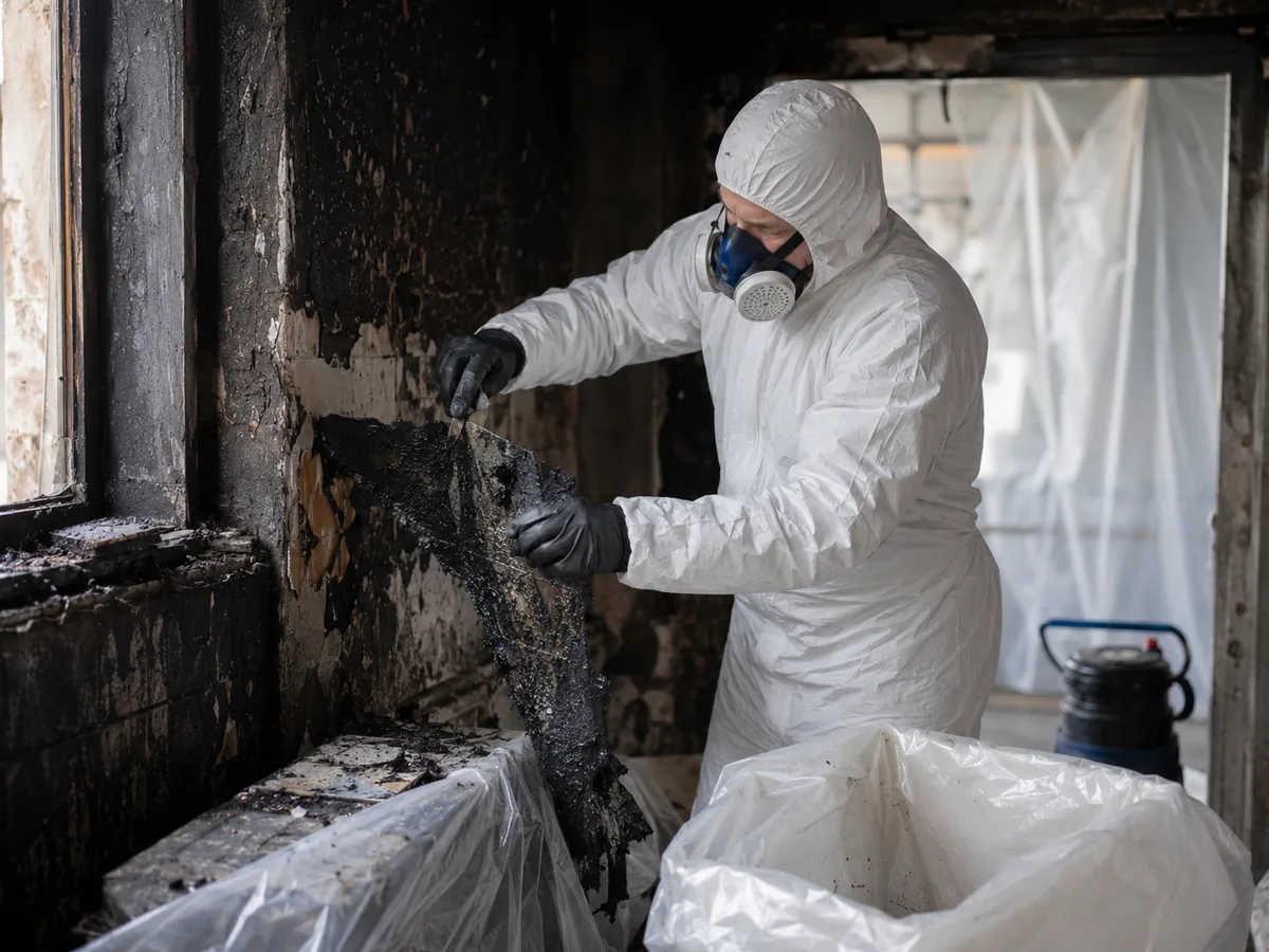 PAK- und Brandschadensanierung nach TRGS 524: Fachgerechte Entfernung von Ruß, Teer, Bitumen und kontaminierten Brandrückständen